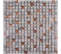 Mosaico Luserna Cipria cm 30x30 in pietra naturale e vetro