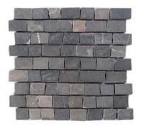 Mosaico Mattoncino cm 30x30 in pietra naturale grigio Grigio