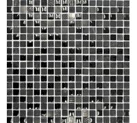 Mosaico Mattone Traslucido Vetro Cristallo Grigio scuro nero 83-HQ19 | 1 foglio