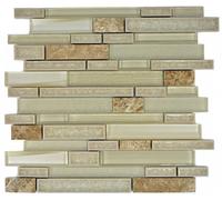 Mosaico Mattone vetro pietra traslucido ceramica beige 87SO-1251_f | 10 foglie
