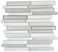 Mosaico Mattone vetro traslucida ceramica composita bianca 83IC-0131_f |10foglie