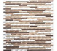 Mosaico Mix Alluminio / Rame Specchio Piastrelle Cucina Parete 49-A981 I 10