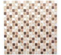 Mosaico Piastrella alluminio brick specchio beige marrone rame 49-A971 |1 foglio