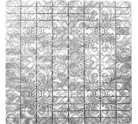 Mosaico Piastrella alluminio rettangolo Brick cucina argento 49-C101D | 1 foglio