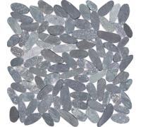 Mosaico Piastrella Ciottoli Fiume Steinkiesel Sassolino Taglio Nero 5 7