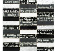 Mosaico Piastrella Glass traslucido Rectangle Crystal Stone nero 87-39 |1 foglio