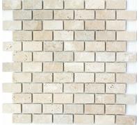 Mosaico Piastrella Travertino Beige Brick Anticata Bagno Parete 43-46234 I 10