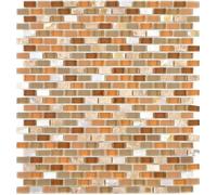 Mosaico Piastrella vetro pietra composito traslucido beige bagno 86-0012|1foglio