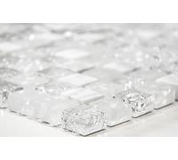 mosaico piastrelle di rete Crystal/Pietra Mix Bianco Mosaico di vetro traslucido trasparente 3d quadrati