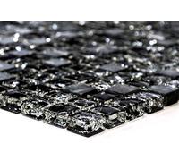 mosaico piastrelle di rete Crystal/Pietra Mix Nero quadrati mosaico di vetro traslucido trasparente 3d