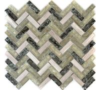 Mosaico Pietra Naturale Bruchoptik Bacchette Grigio-Verde 87HB-0552 I 10