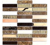 Mosaico Pietra Naturale Metallo Braun Nero Bagno Wc Cucina Parete WB87-48X 1 Mat