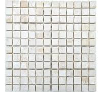 Mosaico Pietra Naturale Pezzi Piastrelle Bianco Beige Effetto Antico Specchio 10