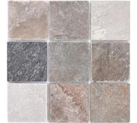 Mosaico Quarzite Beige/Grigio Specchio Piastrelle Cucina Rivestimento Art :3