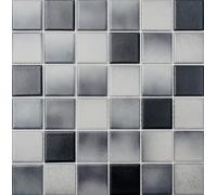 Mosaico Tegola ceramica parete di fondo doccia grigio 16-2211-R10_f | 10 foglie