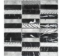 Mosaico Tessere marmo natural stone rettangolo argento nero 40-STN89_f|10foglie