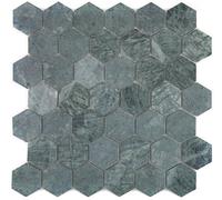 Mosaico Tessere marmo pietra naturale esagono cucina verde 44-0210_f |10 foglie