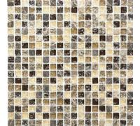 Mosaico Tessere traslucido vetro Cristallo pietra beige scuro 92-1055_f|10foglie