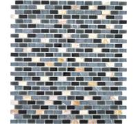 Mosaico Tessere traslucido vetro pietra composito guscio nera 86-0003 | 1 foglio