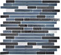 Mosaico Tessere vetro acciaio composito traslucido inox nero 87-0322 | 1 foglio