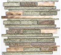 Mosaico Tessere Vetro Alluminio traslucido beige rame cucina 49-GV74_f |10foglie