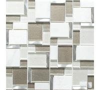 Mosaico Tessere vetro alluminio traslucido chiaro beige bianco 49-FK01