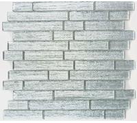 Mosaico Tessere vetro composito traslucido Cristallo argento 86-8CSV_f |10foglie