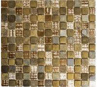 Mosaico Tessere vintage vetro traslucido beige marrone grigio 82-1206_f|10foglie