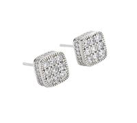 Mosan Earrings Female Love S925 Sterling Silver Needle Zircon Six Moissanite Earrings Orecchini Brillantini Colorati (White, One Size)