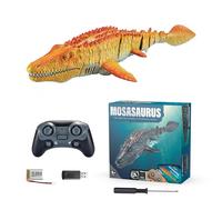 Mosasaurus Da Piscina - 40x14.5x8 Cm RC Acquatico Telecomandato Per Bambini, Dinosauro Galleggiante Con Luce E Spruzzo D'Acqua | Mosasaurus Controllabile A Distanza Pelago Divertimento Estivo Contr