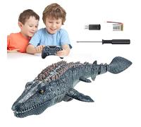Mosasaurus Water Toy - Piscina giocattolo, RC Dinosaur | Giocattolo di dinosauro subacqueo telecomando, figura di Mosasaurus con acqua spray con luce a led per piscina lago per bambini esterni per il