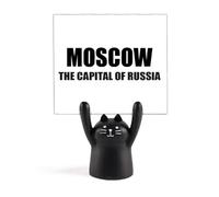 Mosca La Capitale della Russia Memo Holder Cartoon Gatto Nero Stand Decorazione