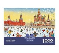 Mosca Piazza Rossa Inverno Puzzle in Legno Impermeabile DIY Puzzles Da 1000 Pezzi Per Adulti Impossibili Giochi Di Impegnativi