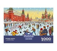 Mosca Piazza Rossa Inverno Puzzle in Legno Impermeabile DIY Puzzles Da 1000 Pezzi Regali Per Adulti Colorati Giochi Educativi