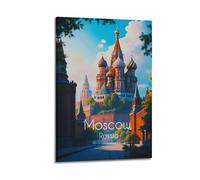 Mosca, Russia, poster vintage con stampa artistica su tela, decorazione artistica per la casa, camera da letto, decorazione moderna, 40 x 60 cm