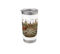 Mosca, Russia, souvenir da viaggio, retrò, distintivo skyline della città Bicchiere termico in acciaio inox doppia parete