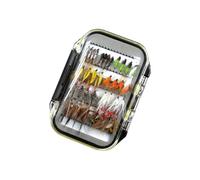 Mosche per pesca, contenitore ergonomico trasparente a doppio lato | Pesca con mosca con scomparti per pesca in fiume, lago, torrente, viaggi di un giorno, avventure all'aria aperta