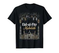 Moschea Islamica di Eid-UL-Fitr Mubarak Lanterne Musulmane Masjid Maglietta
