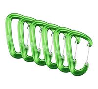 moschettone, 6 pezzi moschettone 12KN for impieghi gravosi chiave for amache campeggio escursionismo zaino in spalla arrampicata clip a scatto fibbia gancio di bloccaggio(6pcs Green)