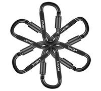moschettone, 6 pezzi moschettone 12KN for impieghi gravosi chiave for amache campeggio escursionismo zaino in spalla arrampicata clip a scatto fibbia gancio di bloccaggio(6pcs Black 2)