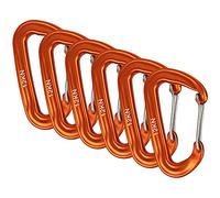 moschettone, 6 pezzi moschettone 12KN for impieghi gravosi chiave for amache campeggio escursionismo zaino in spalla arrampicata clip a scatto fibbia gancio di bloccaggio(6pcs Orange)