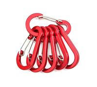 moschettone, 6 pezzi moschettone in lega di alluminio ganci da viaggio fibbia sicurezza a molla portachiavi campeggio arrampicata sopravvivenza uso quotidiano accessori(6pcs Red)