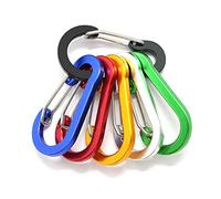 moschettone, 6 pezzi moschettone in lega di alluminio ganci da viaggio fibbia sicurezza a molla portachiavi campeggio arrampicata sopravvivenza uso quotidiano accessori(6pcs Mix)