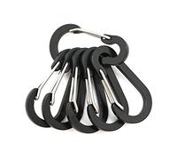 moschettone, 6 pezzi moschettone in lega di alluminio ganci da viaggio fibbia sicurezza a molla portachiavi campeggio arrampicata sopravvivenza uso quotidiano accessori(6pcs Black)