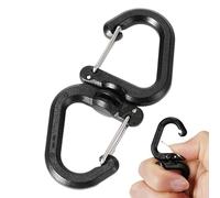 Moschettone a doppia clip per zaino, clip a S, gancio a catena portatile, multiuso, con giunto girevole a 360 gradi, per zaini, passeggiate con il cane