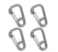 Moschettone a molla in acciaio inossidabile 316, moschettone per corda metallica, moschettone, fibbia per alpinismo, gancio a scatto per vela ombreggiante, accessori esterni, set da 4 pezzi (M 8)