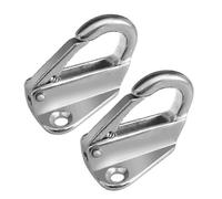 Moschettone a molla in acciaio inossidabile 316 per uso nautico, a vela, in porto, ormeggio, 2 pezzi, argento, 3,2 x 4,3 x 4,3 cm