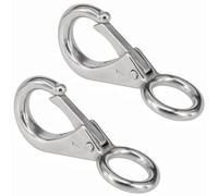 Moschettone a molla in acciaio inox 316 - Clip fissa per barca, asta portabandiera, portachiavi, chiavi dell'auto | Grillo a scatto antiruggine con meccanismo di bloccaggio ad alta resistenza | Gancio