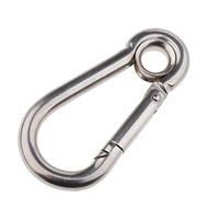 Moschettone a molla in acciaio inox clip portachiavi moschettone per campeggio escursionismo 40 x 20 mm, argento