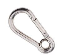 Moschettone a molla in acciaio inox con clip portachiavi moschettone per campeggio escursionismo 60 x 30 mm, argento